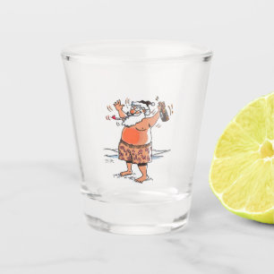 Drunk Santa clear shot glass