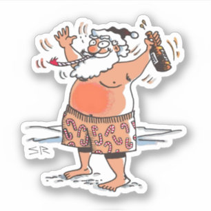 Drunk Santa contour sticker