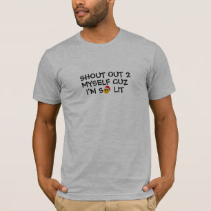 Drunk Santa Emoji Shout Out to Self Funny Lit T-Shirt