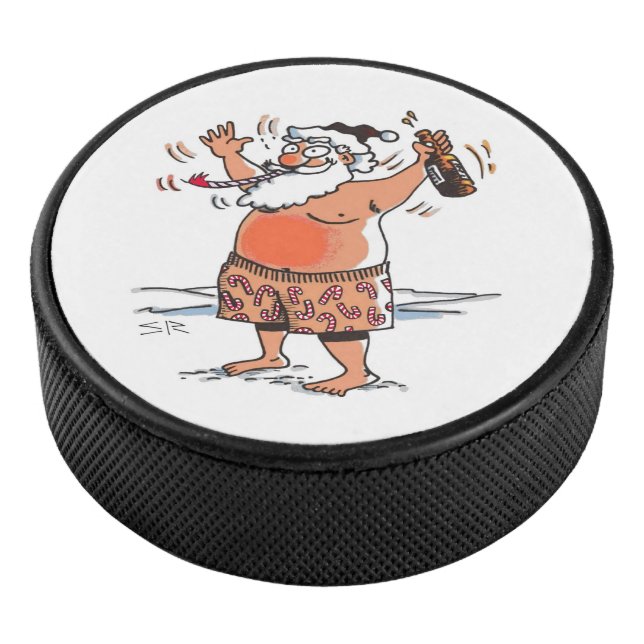 Drunk Santa hockey puck (3/4)