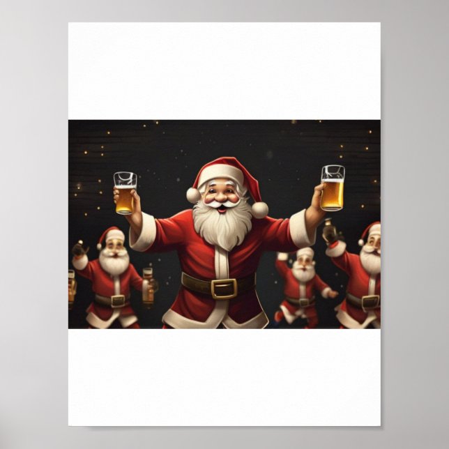 drunk Santa performing clogging dance Poster (Front)