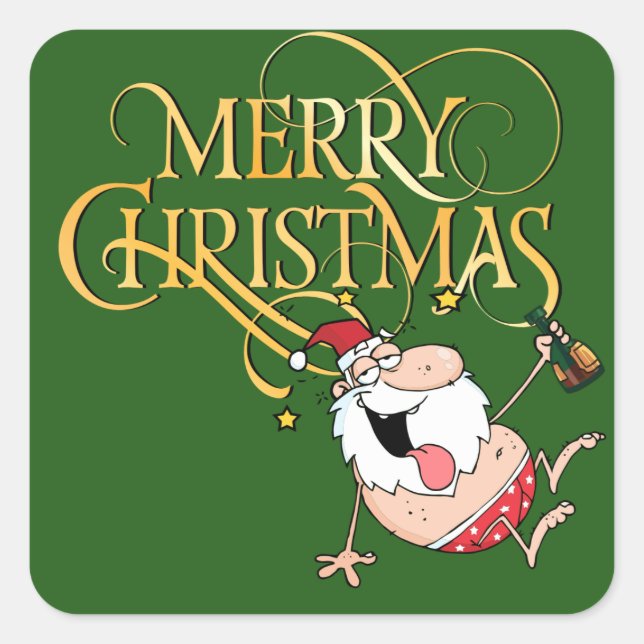 Drunk Santa Stickers (Front)