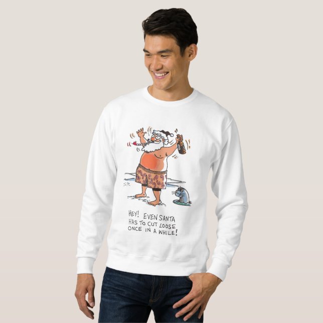 Drunk Santa white sweatshirt (Front Full)