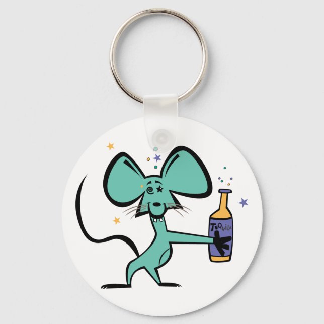 Drunk Tequila Mouse Keychain (Front)