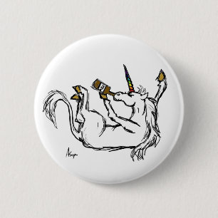 Drunk Unicorn Button