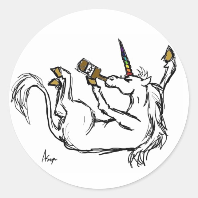 Drunk Unicorn Stickers (Front)