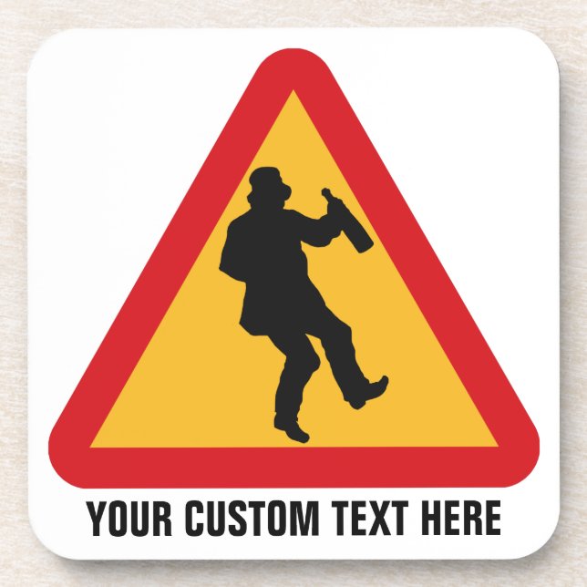 Drunk Warning custom coasters (Front)