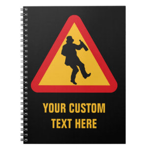 Drunk Warning custom notebook