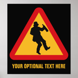 Drunk Warning custom poster