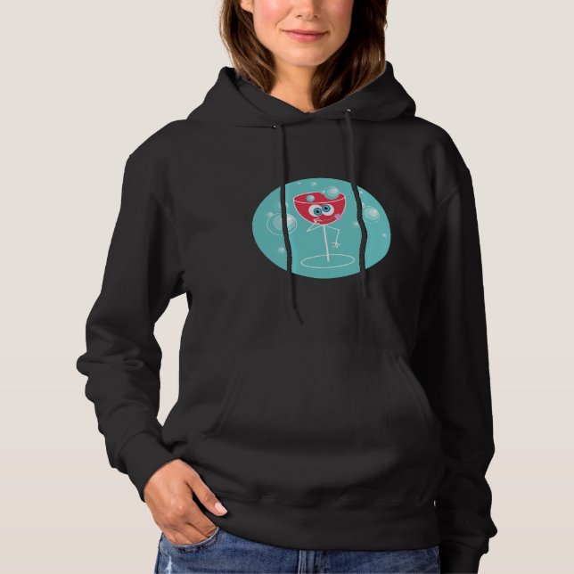 Drunk Wine Glass Hoodie (Front)