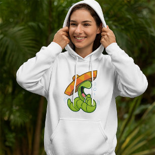 Drunk Worm with Sombrero Mexican Party Hoodie