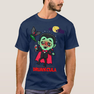 Drunkcula Funny Cute Drunk Dracula Vampire Hallowe T-Shirt