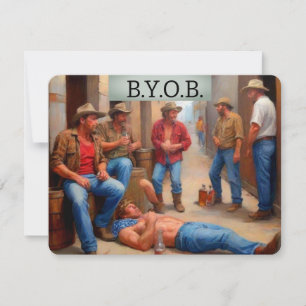 Drunken Cowboys BYOB Invitation