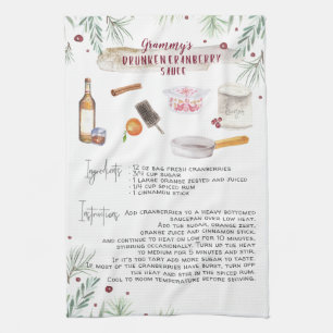 Drunken Cranberry Sauce   Recipe Heirloom Kitchen Towel