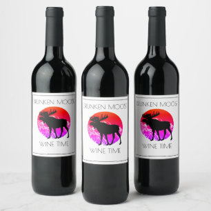 Drunken Moose Wine Time Label