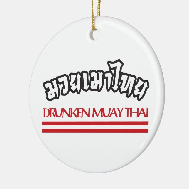 Drunken Muay Thai Ceramic Ornament (Left)