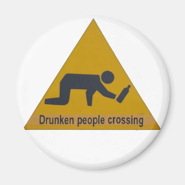 Drunken People Crossing Magnet (Front)