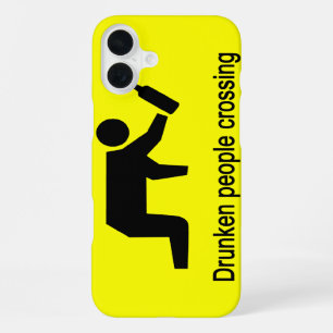 Drunken people crossing ⚠ Thai Sign ⚠ iPhone 16 Plus Case