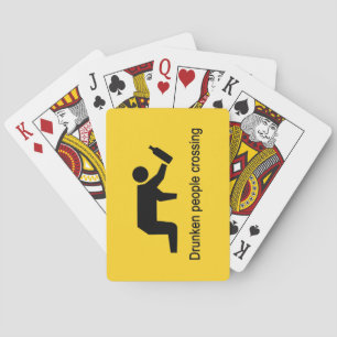 Drunken people crossing ⚠ Thai Sign ⚠ Playing Cards