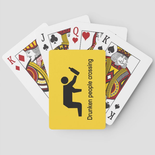 Drunken people crossing ⚠ Thai Sign ⚠ Playing Cards (Back)