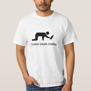 Drunken people crossing ⚠ Thai Sign ⚠ T-Shirt