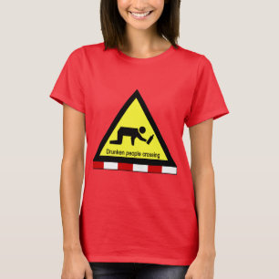 Drunken people crossing ⚠ Thai Sign ⚠ T-Shirt