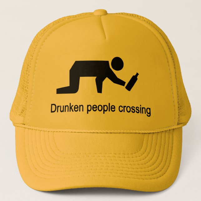Drunken people crossing ⚠ Thai Sign ⚠ Trucker Hat (Front)