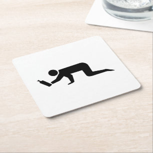 Drunken People Square Paper Coaster