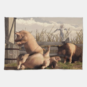 Drunken Pigs Kitchen Towel