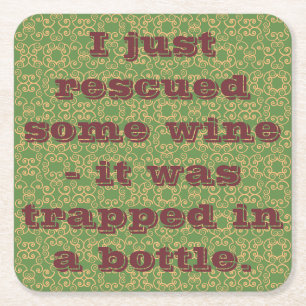 Drunken Sayings Square Paper Coaster