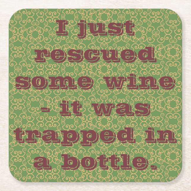 Drunken Sayings Square Paper Coaster (Front)