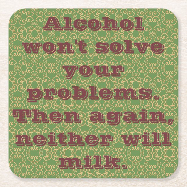 Drunken Sayings Square Paper Coaster (Front)