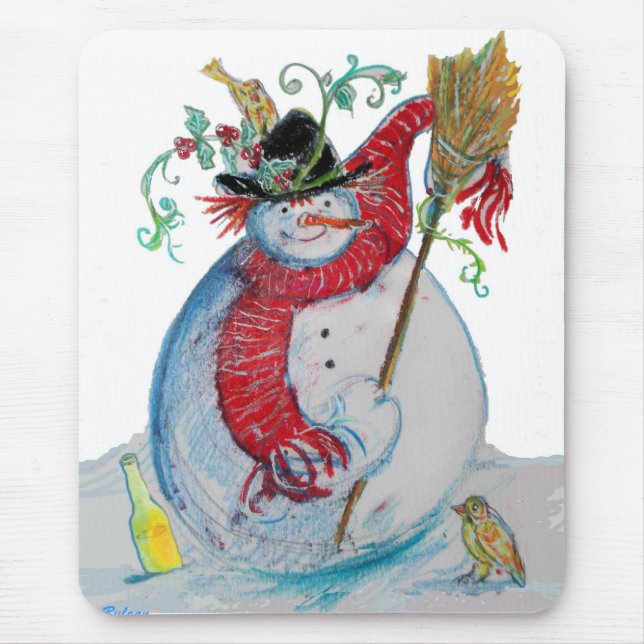 DRUNKEN SNOWMAN MOUSE PAD (Front)