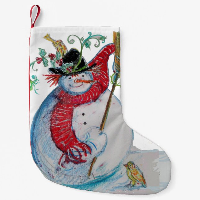 DRUNKEN SNOWMAN SMALL CHRISTMAS STOCKING (Front)