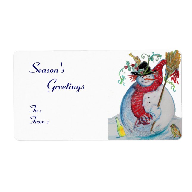 DRUNKEN SNOWMAN WITH BIRDS (Front)