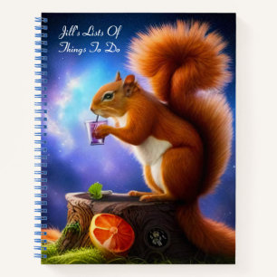 Drunken Squirrel, Personalized, Spiral Notebook