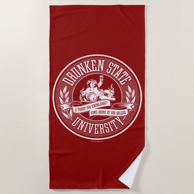 Drunken State University Beach Towel (Front)