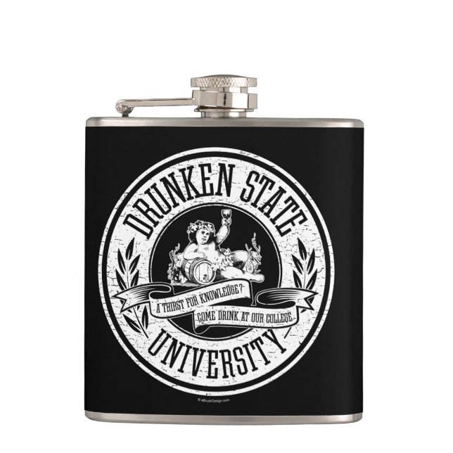 Drunken State University Hip Flask (Front)