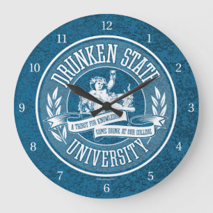 Drunken State University Large Clock