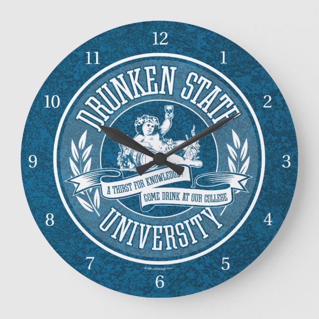 Drunken State University Large Clock (Front)
