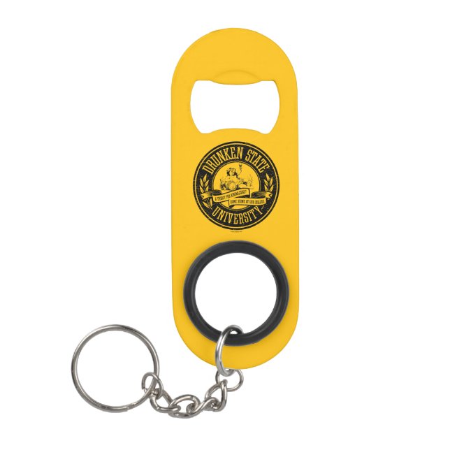 Drunken State University Mini Bottle Opener (Front)