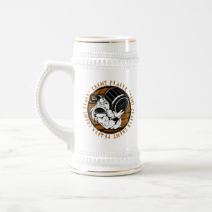 Drunken Viking Warrior Holding a Barrel of Meade Beer Stein