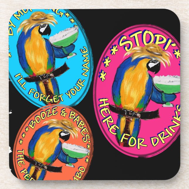DRUNKIN PARROTS COASTER (Front)