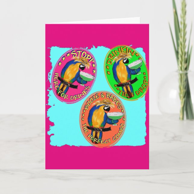 DRUNKIN PARROTS HOLIDAY CARD (Front)