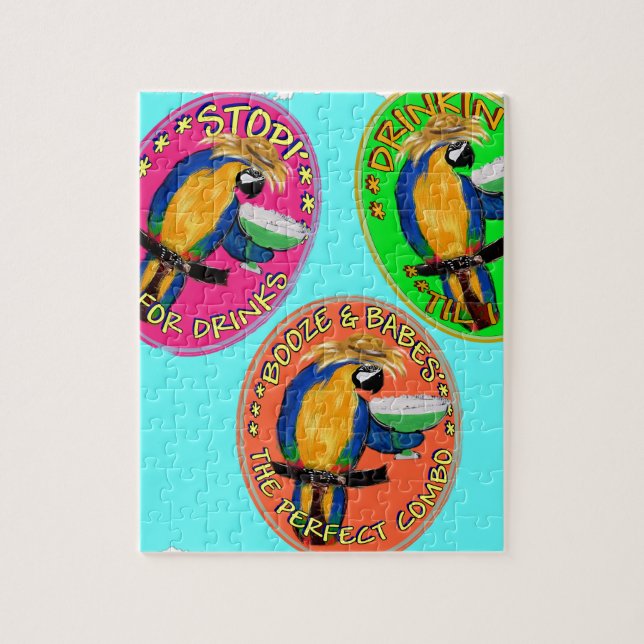 DRUNKIN PARROTS JIGSAW PUZZLE (Vertical)