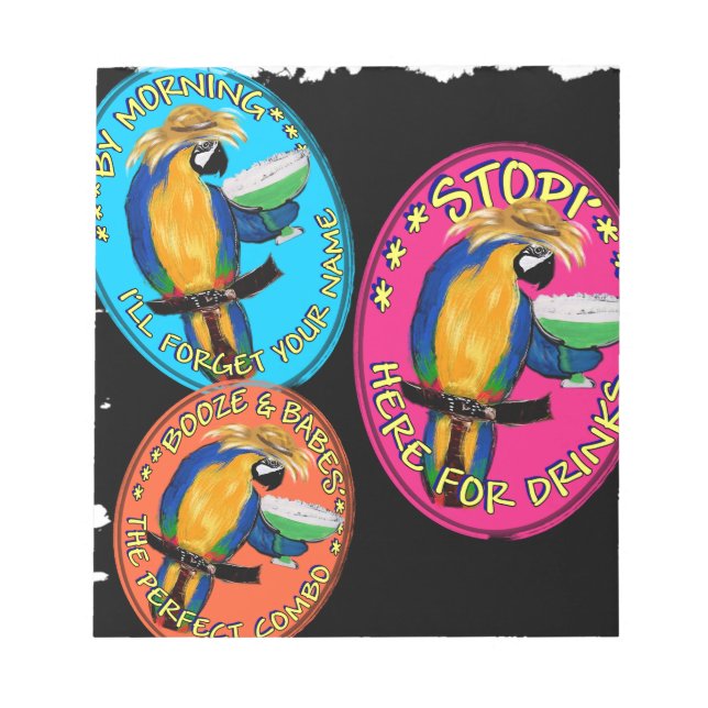 DRUNKIN PARROTS NOTEPAD (Front)