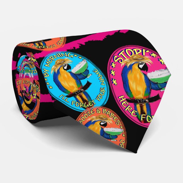 DRUNKIN PARROTS TIE (Rolled)