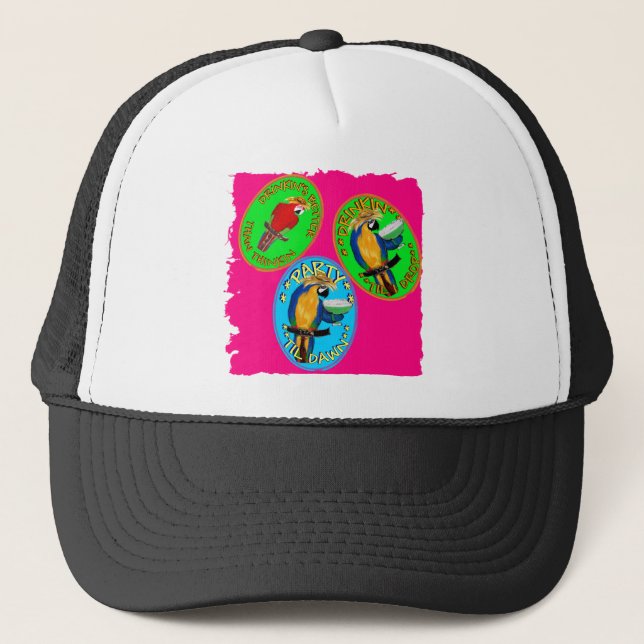DRUNKIN PARROTS TRUCKER HAT (Front)