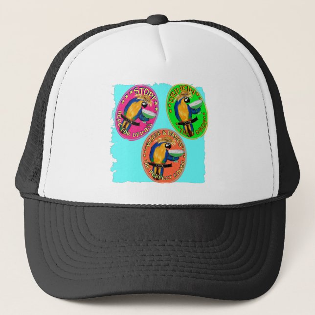 DRUNKIN PARROTS TRUCKER HAT (Front)