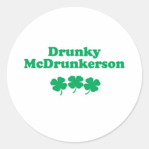 DRUNKY MCDRUNKERSON CLASSIC ROUND STICKER